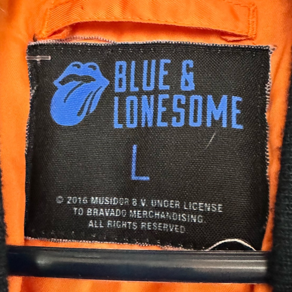 Rolling Stones Lonesome Alpha MA-1 Bomber Jacket Jacket Navy Blue Men’s Large - Picture 2 of 7